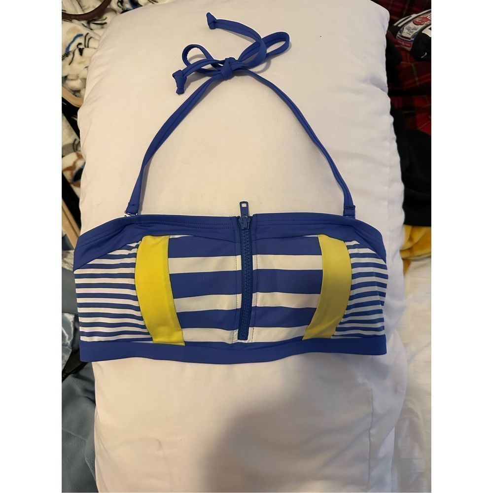 Nautical Zip Bikini Top - size 4